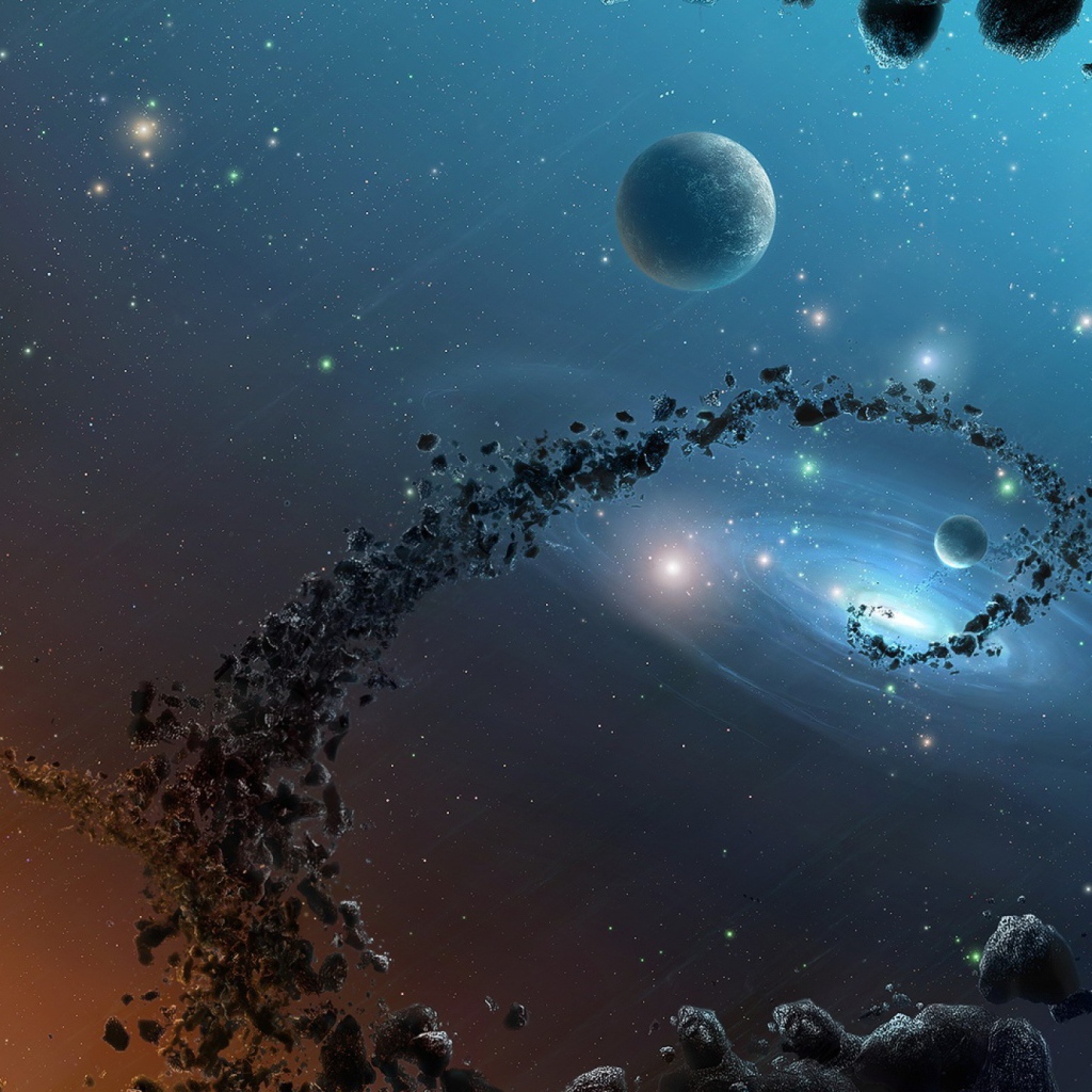 Цепь астероидов между галактиками