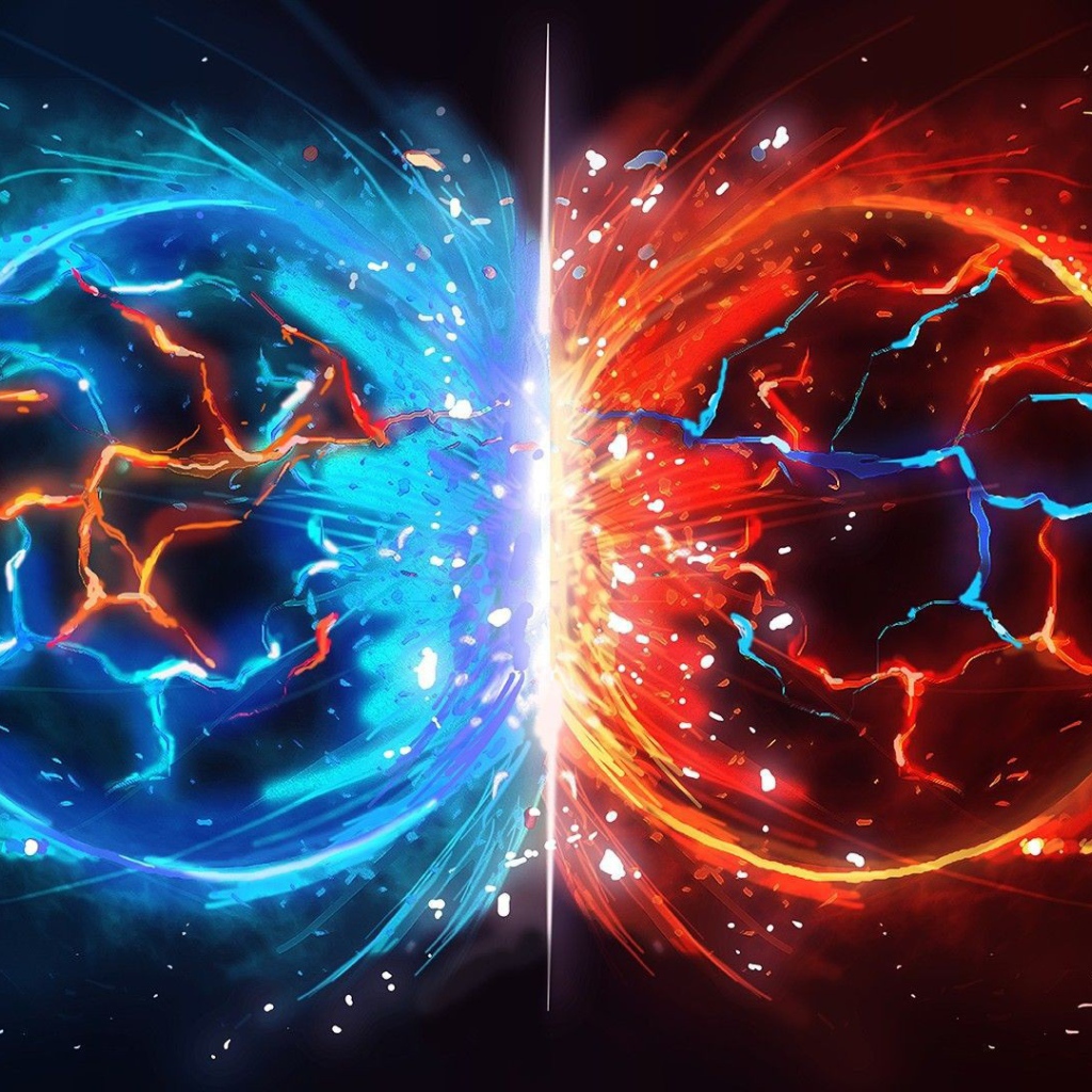 Столкновение огненой и ледяной планет