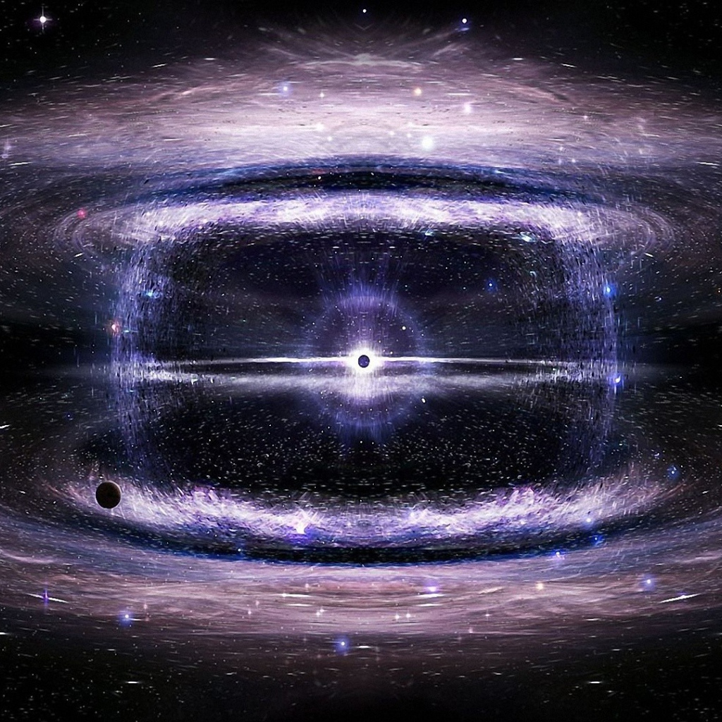 Двойная галактика с черной дырой в центре