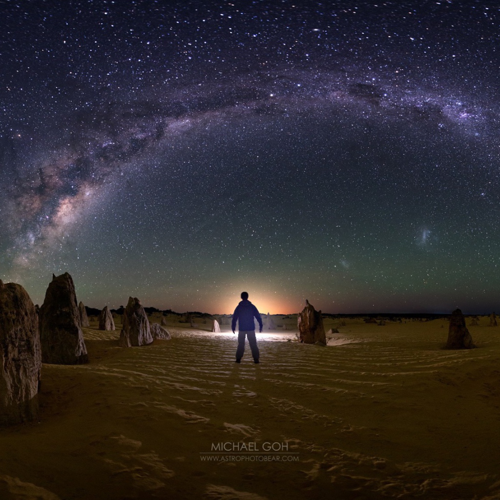 Человек смотрит на Млечный путь