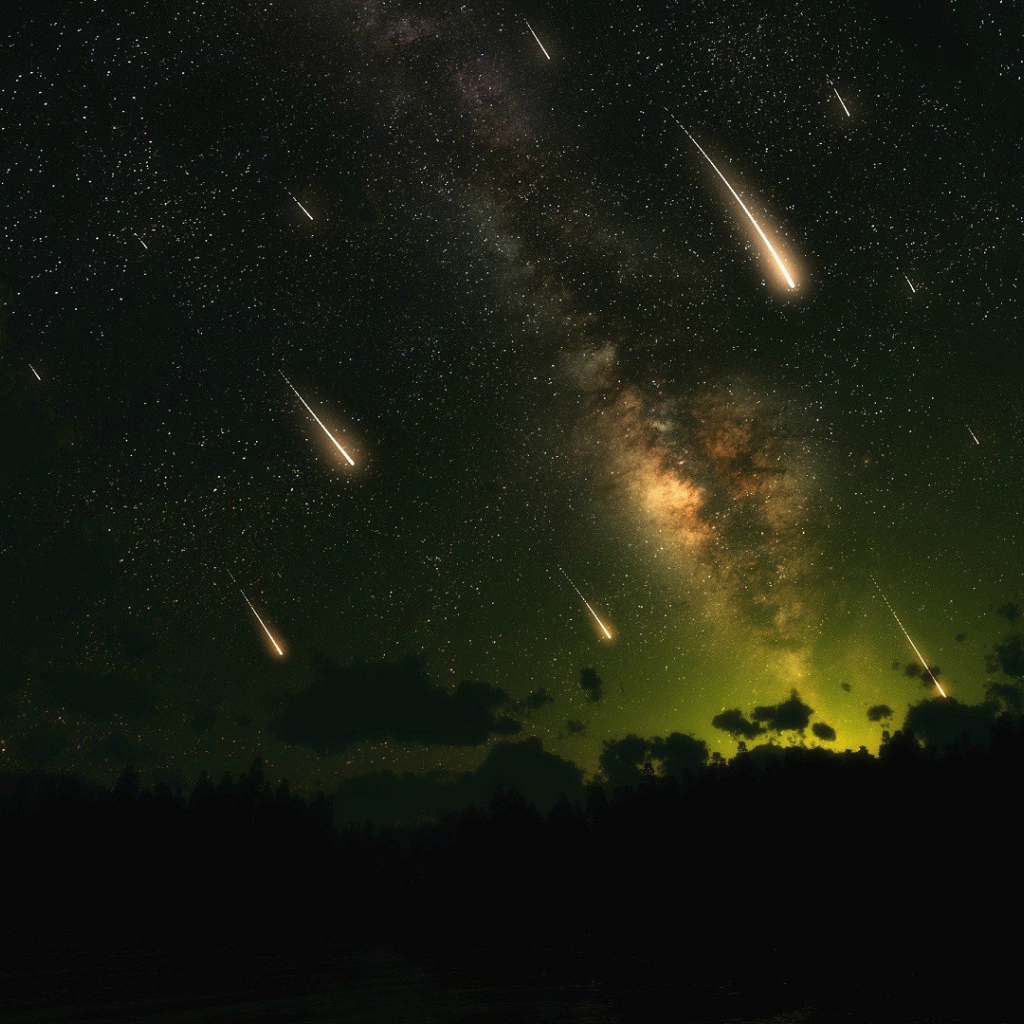 Ночь во время метеоритного дождя