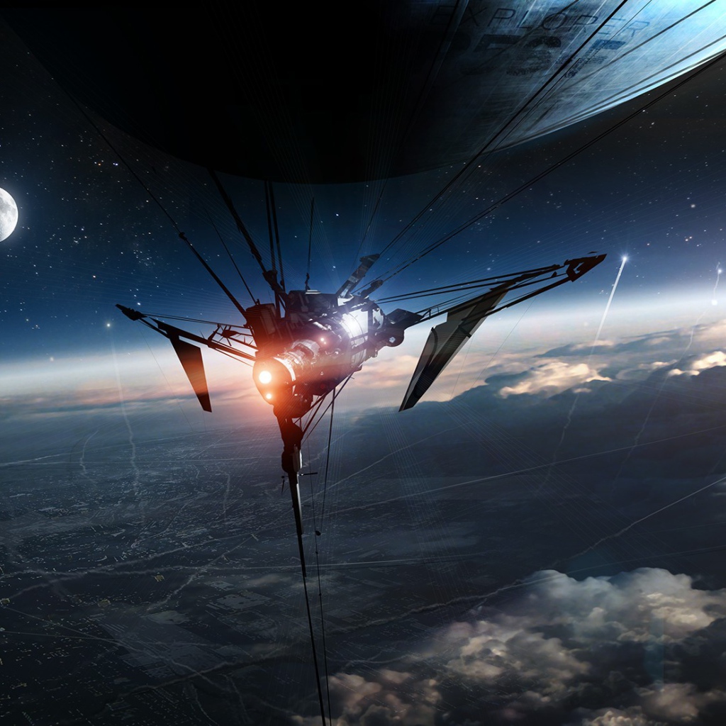 Космический аппарат над землей