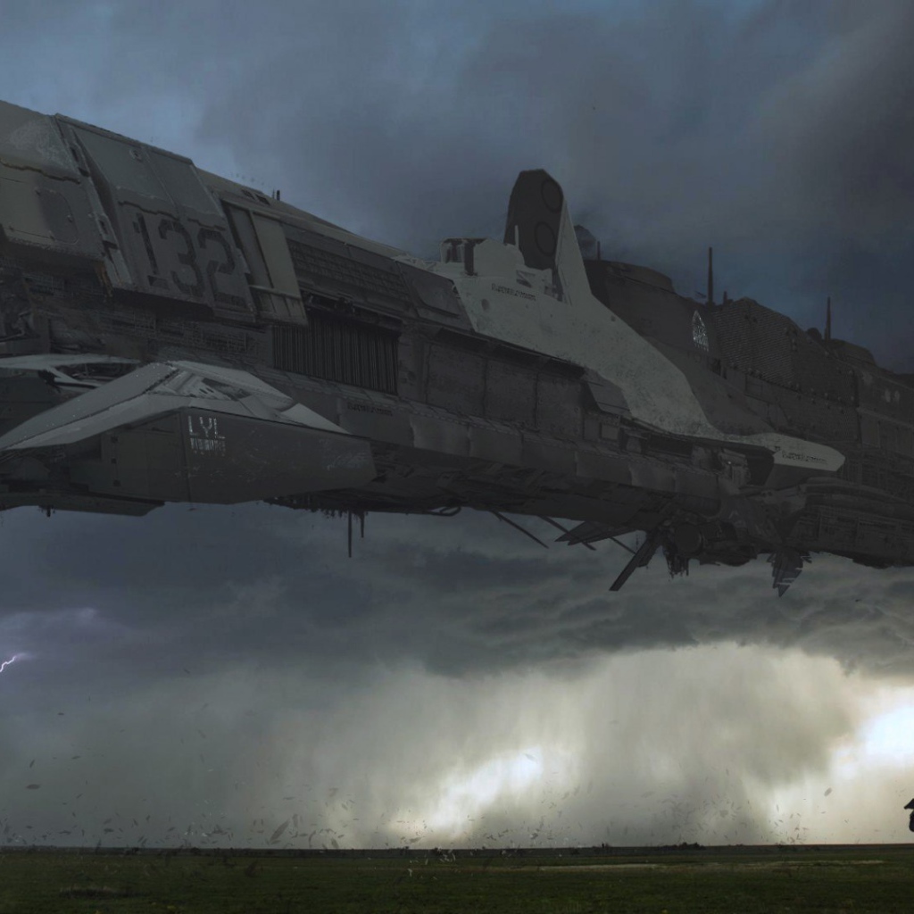 Космический корабль садится на чужую планету