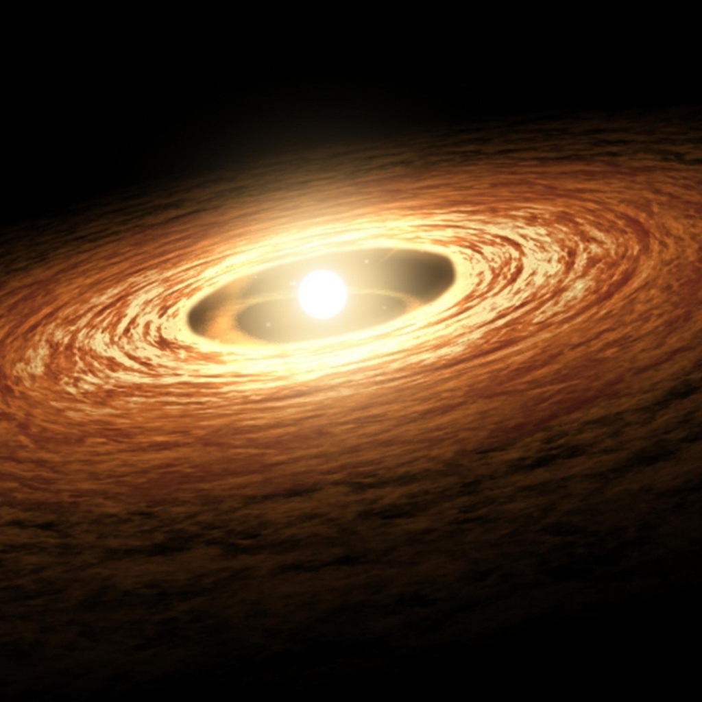 Кольцо газа вокруг тусклой звезды