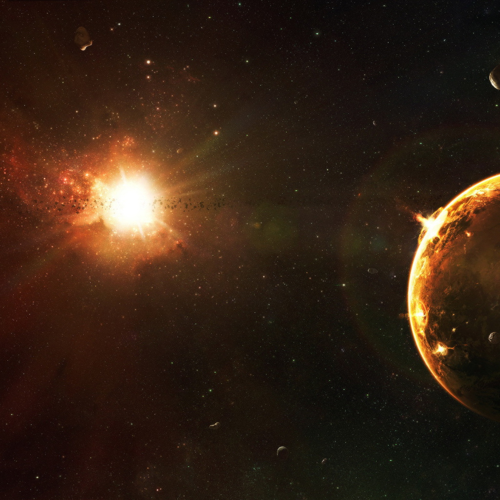 Звезда освещает планету