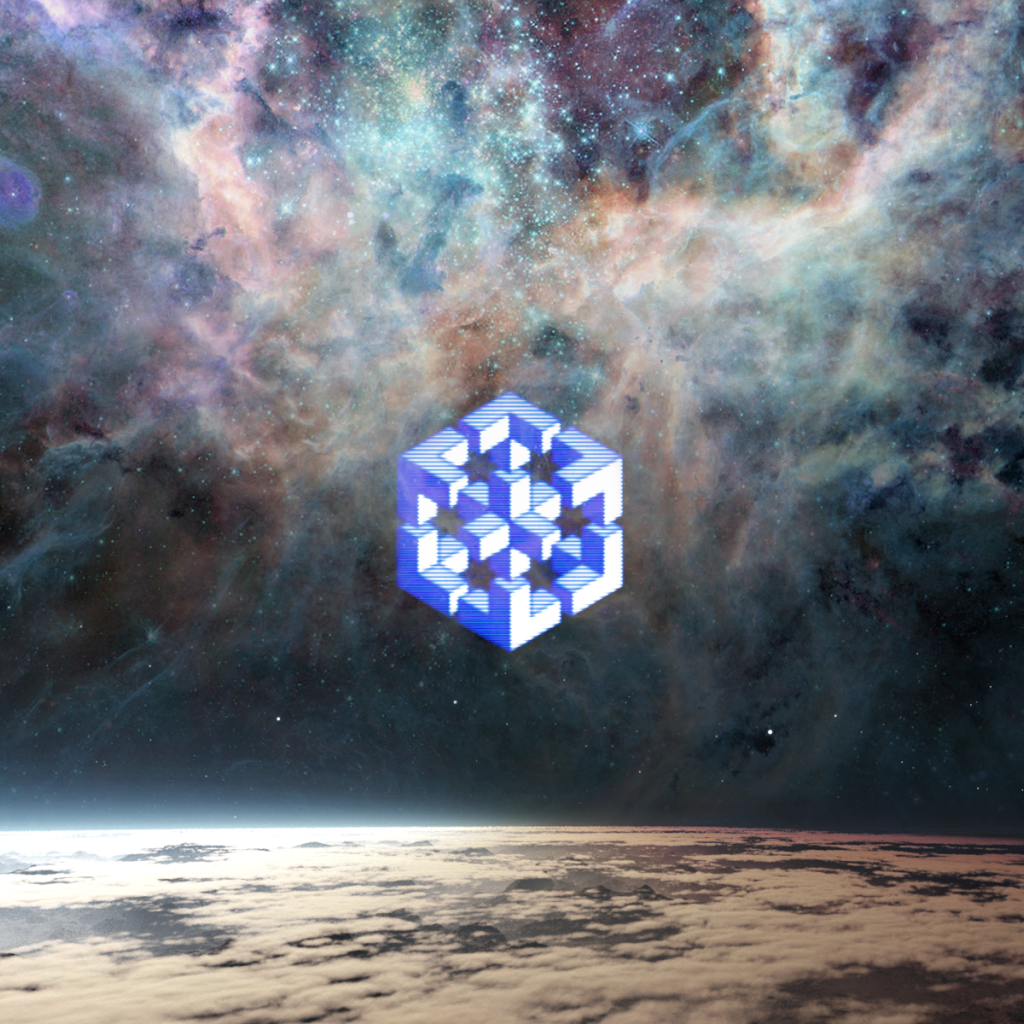 Символ снежинка на фоне звезд