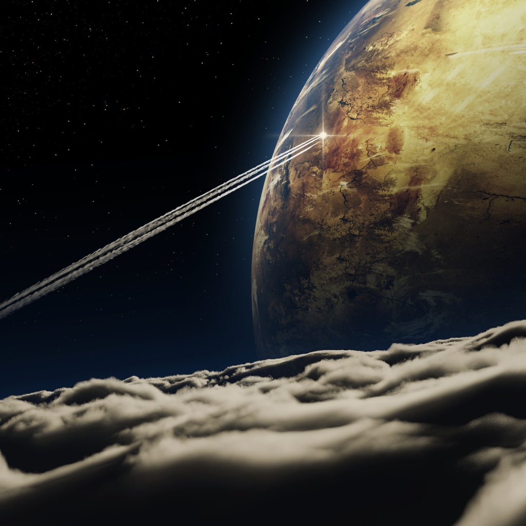 След от космического корабля