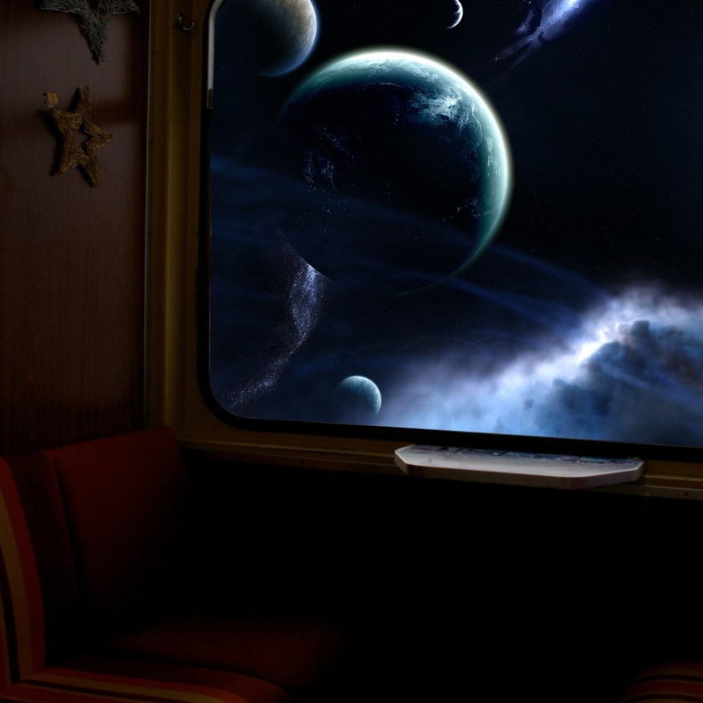 Вид из окна космолета