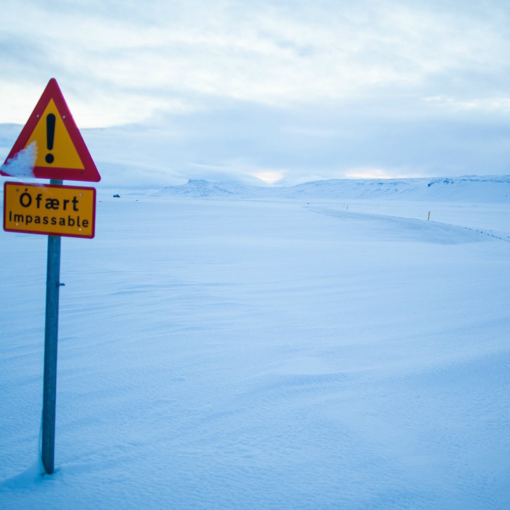 Дорожный знак в Исландии