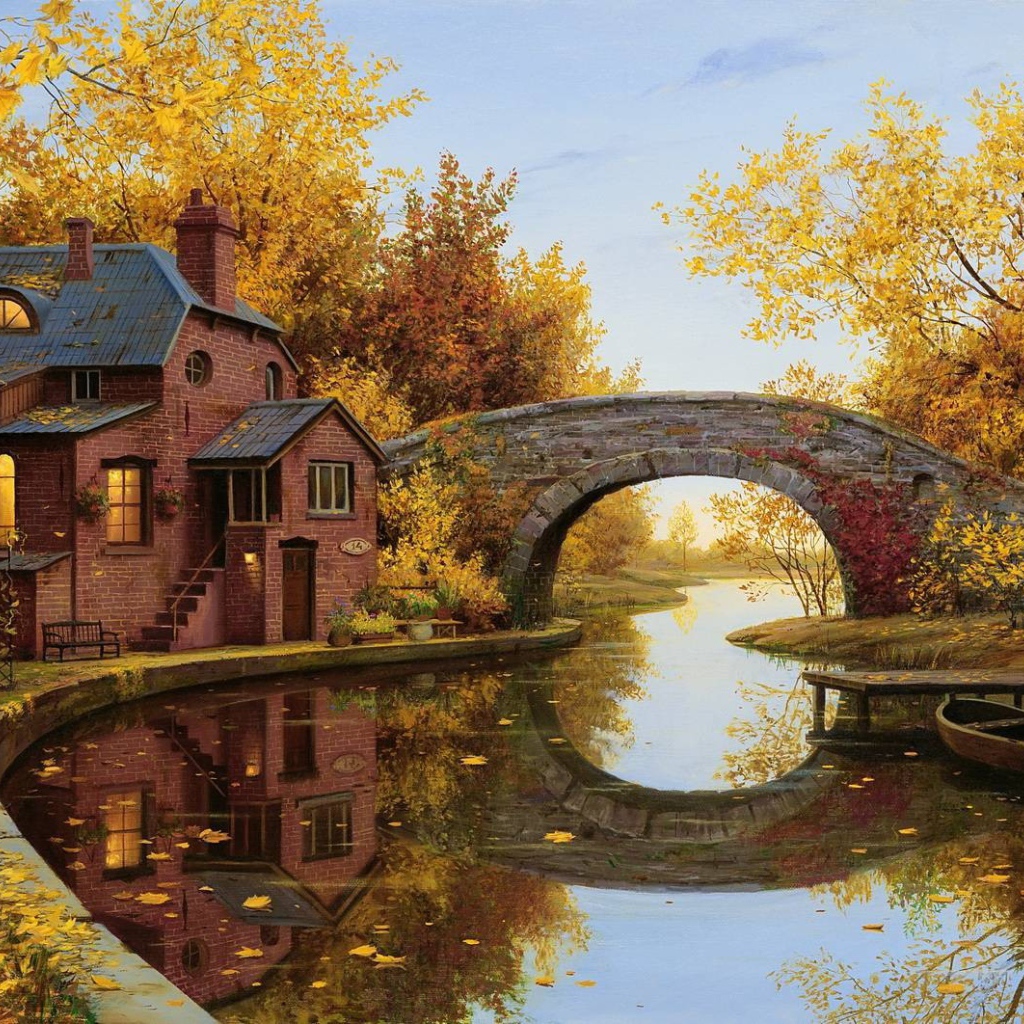 Старинный мост через речушку