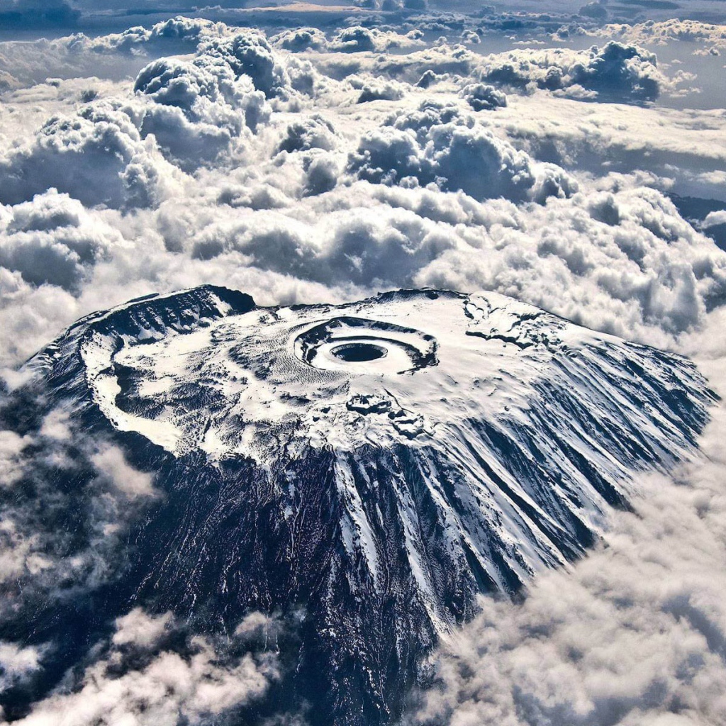 The flat top of Mount Kilimanjaro, Africa