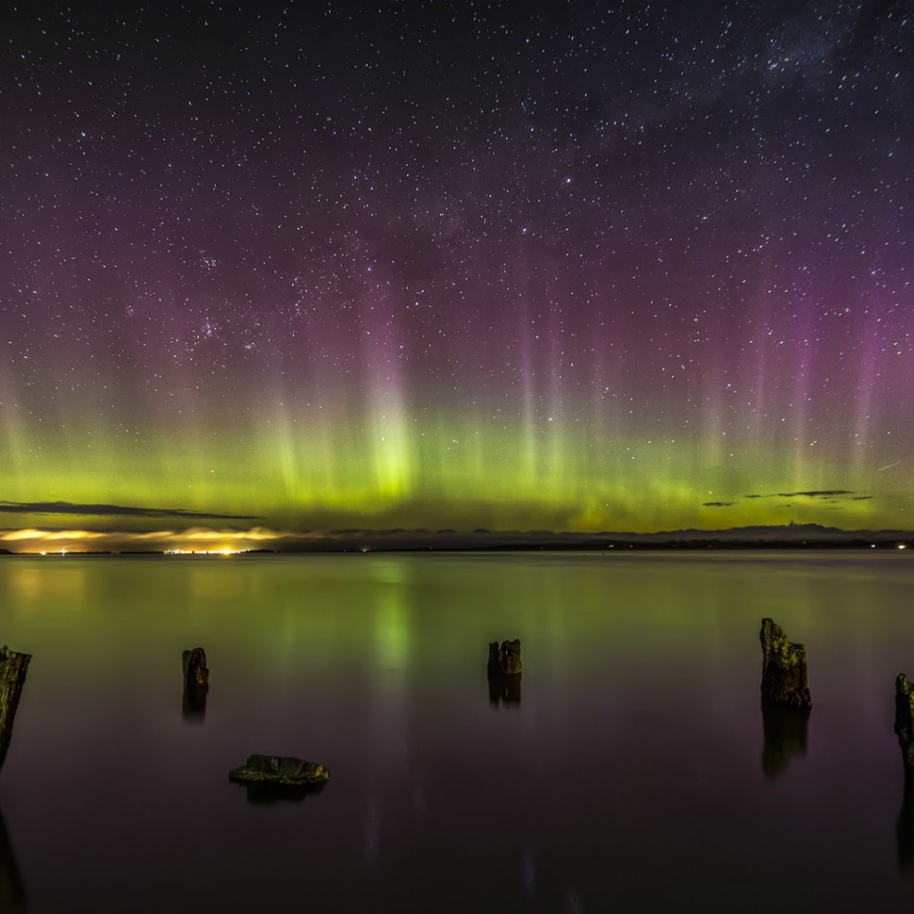 Полярное сияние в Новой Зеландии