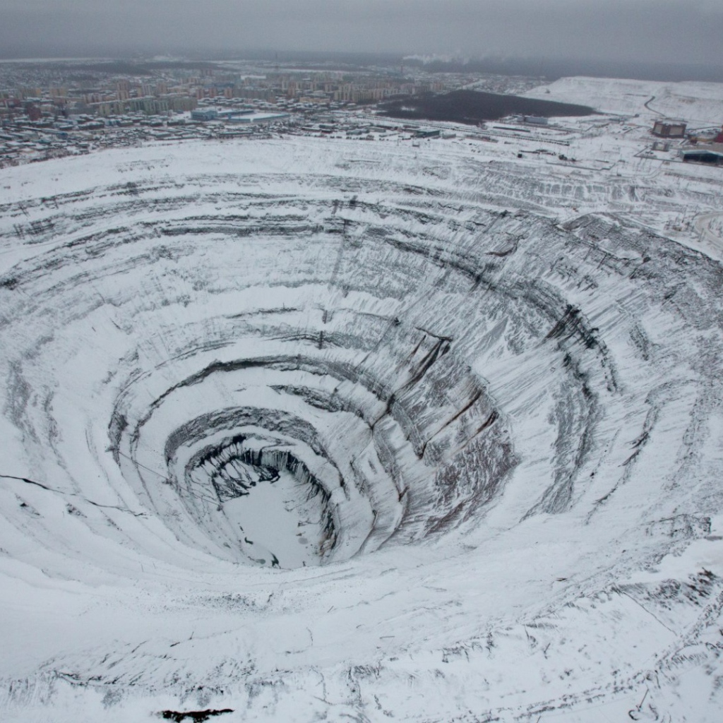 Карьер в городе Мирный,Якутия