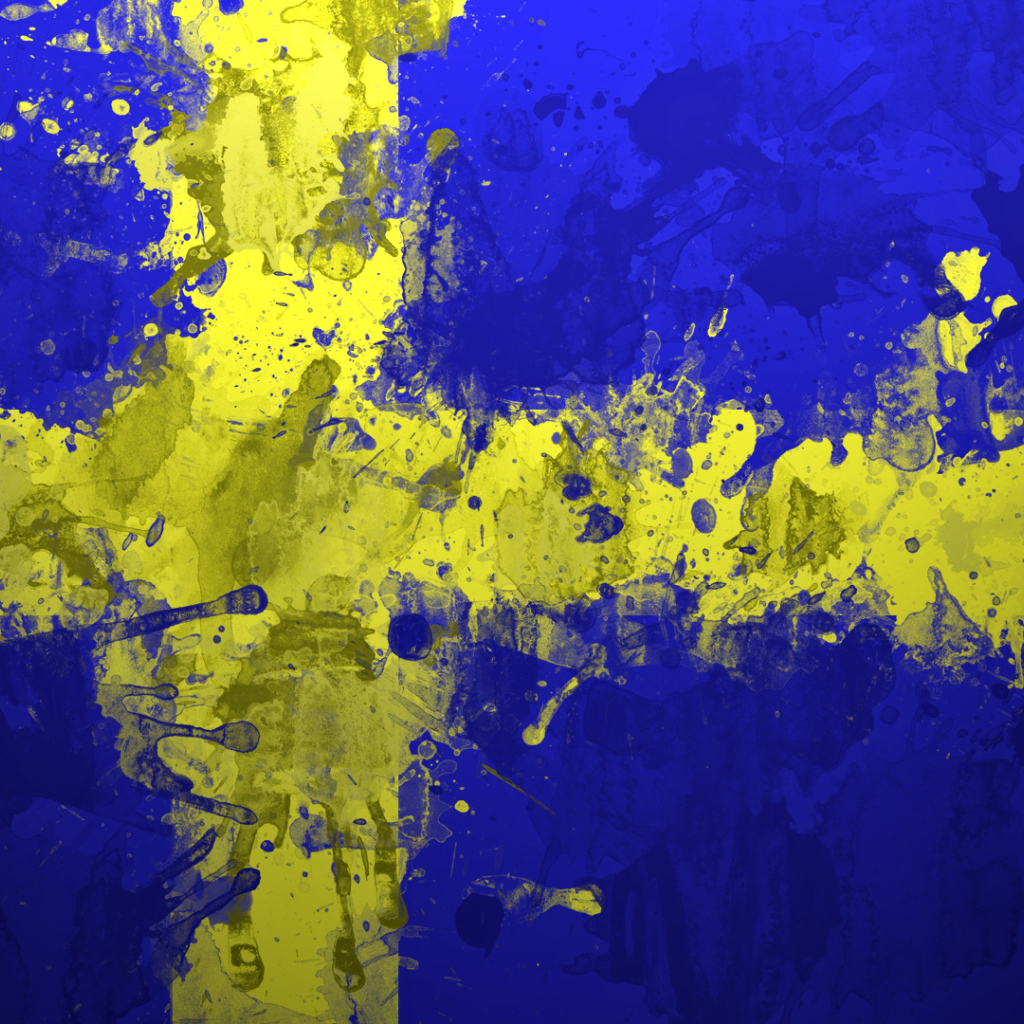 Painted flag of Sweden