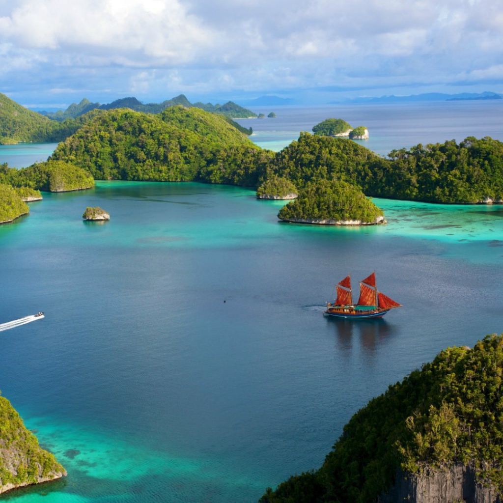 Verdant island in Indonesia