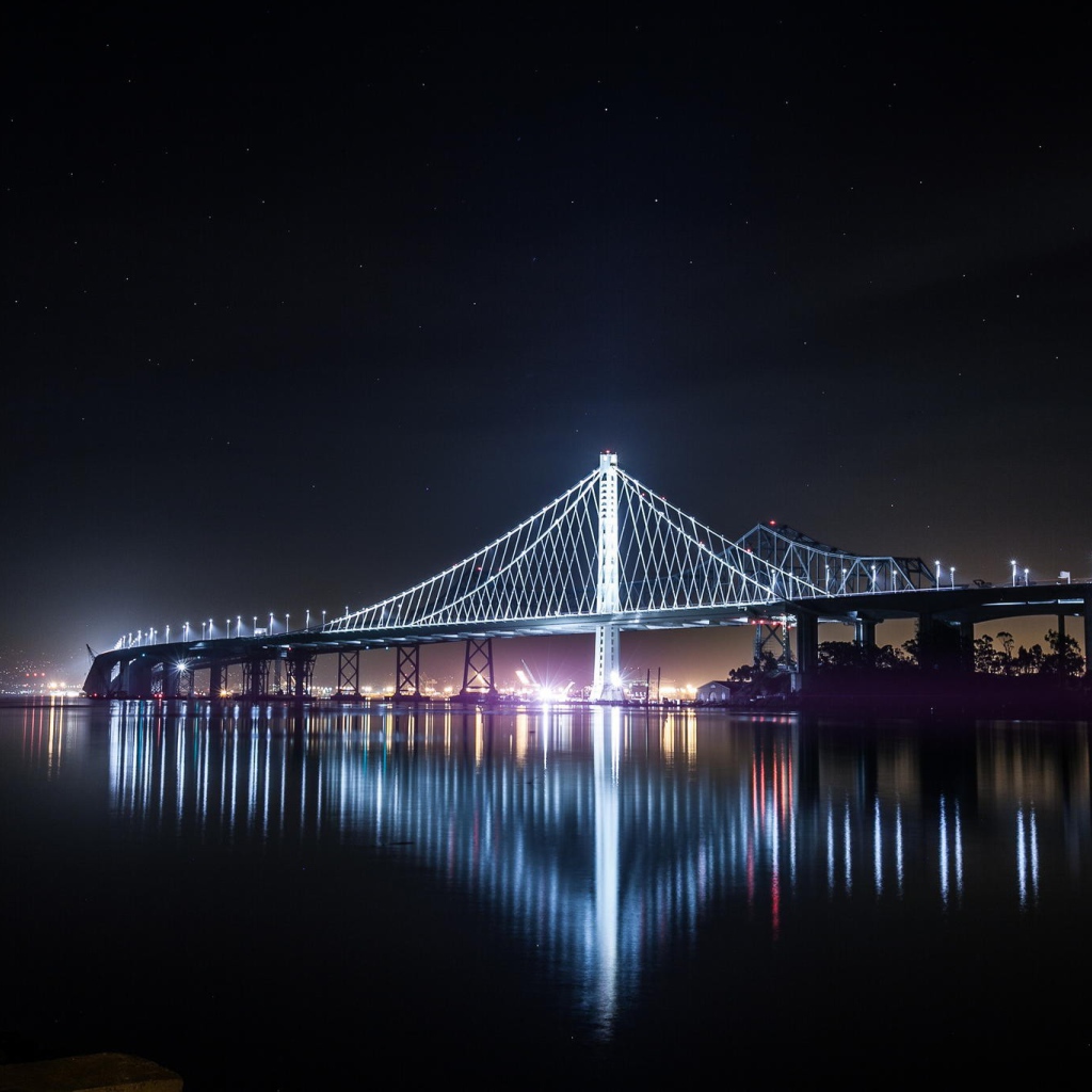 Ночной мост в Сан-Франциско, Калифорния