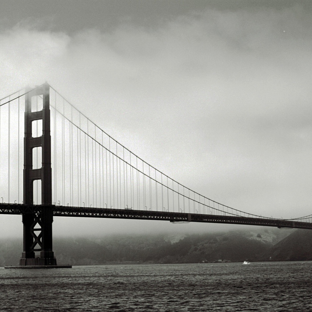 Знаменитый мост Золотые ворота, старое фото