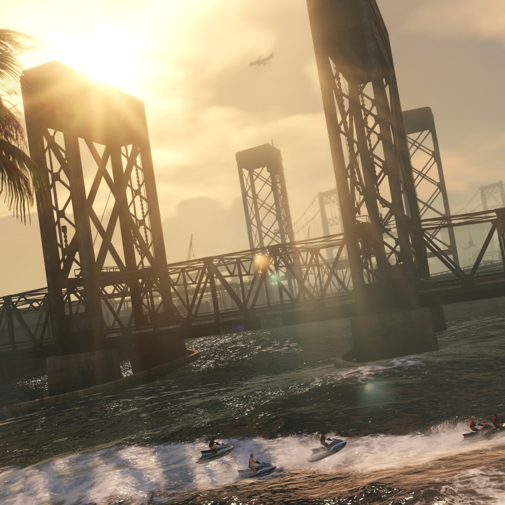 Мост над заливом в игре Grand Theft Auto V