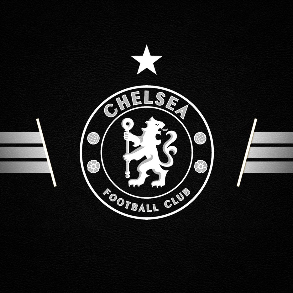 Футбольный клуб Челси, логотип  белый на сером