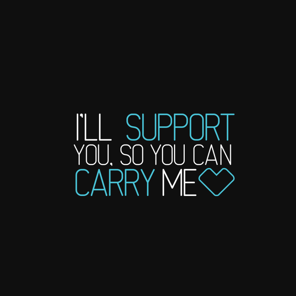 Я поддержу тебя, голубые буквы