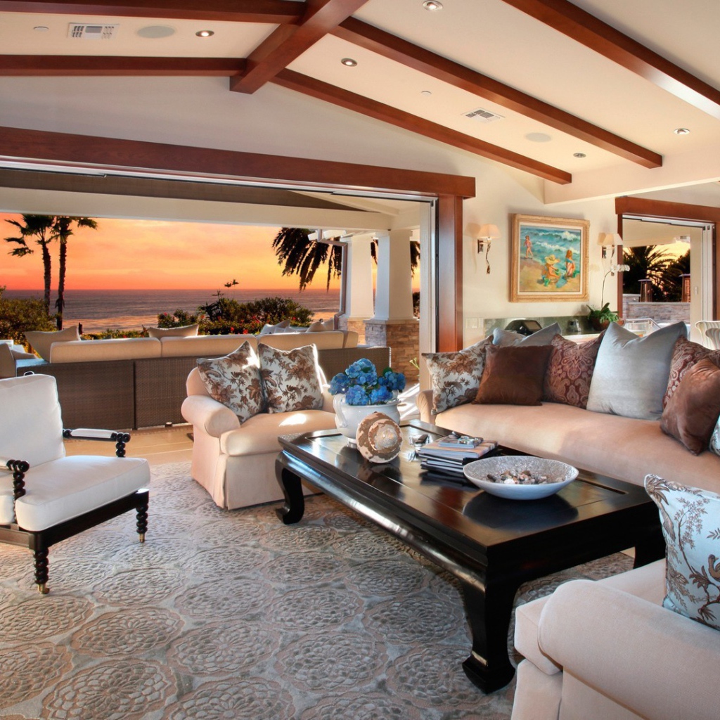 Гостиная в доме на тропическом острове