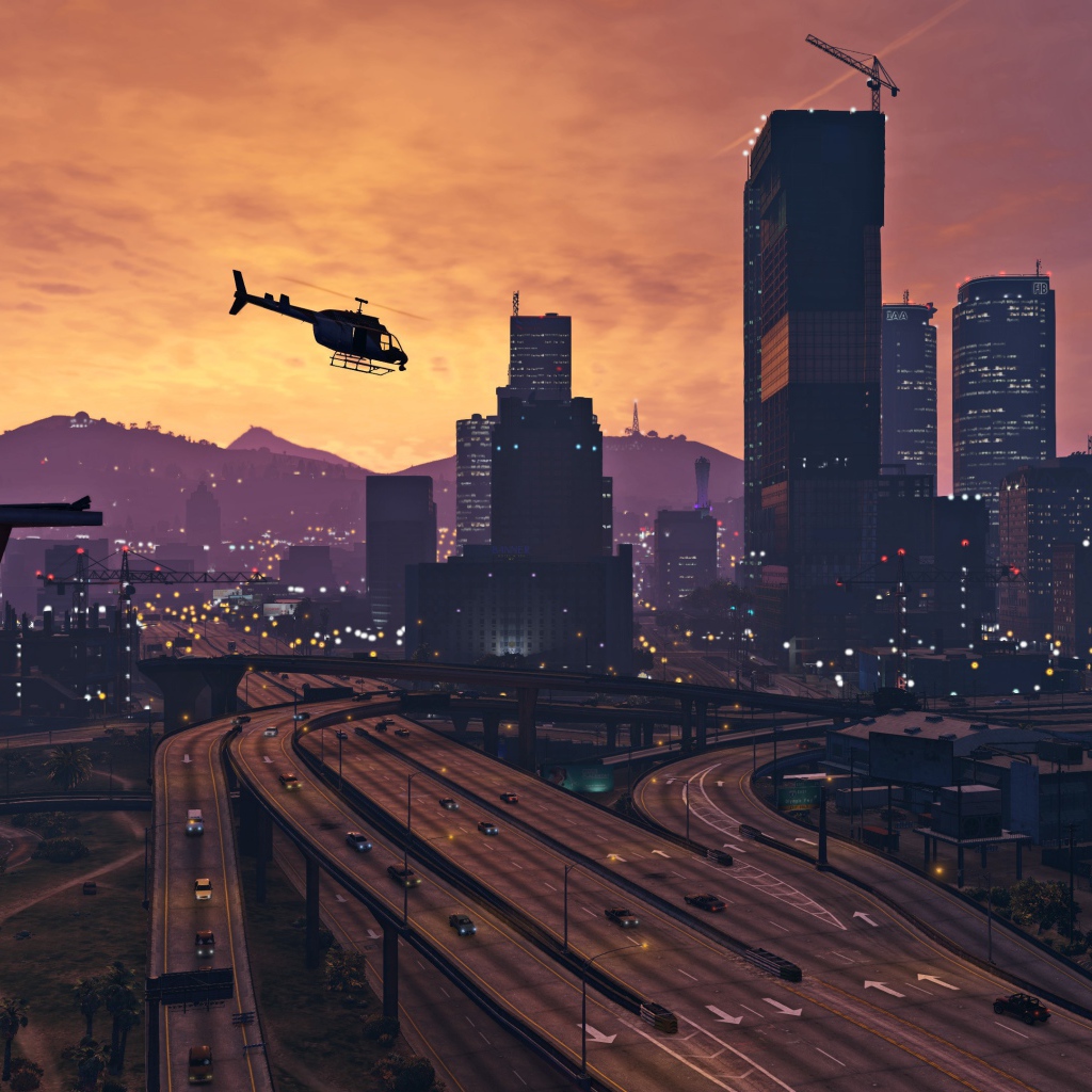 Панорама мегаполиса в игре Grand Theft Auto V