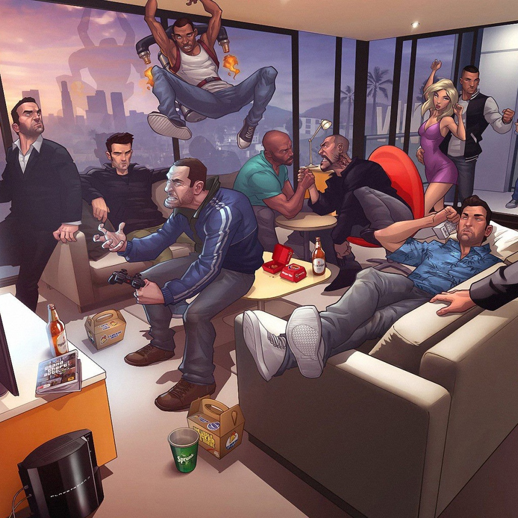 Party heroes of the game Grand Theft Auto V