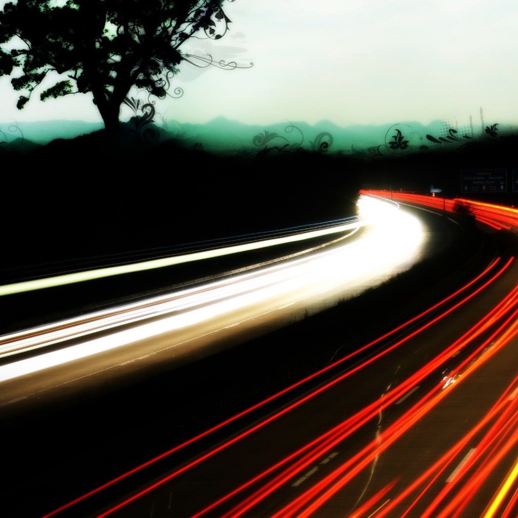Фото автострады на длинной экспозиции
