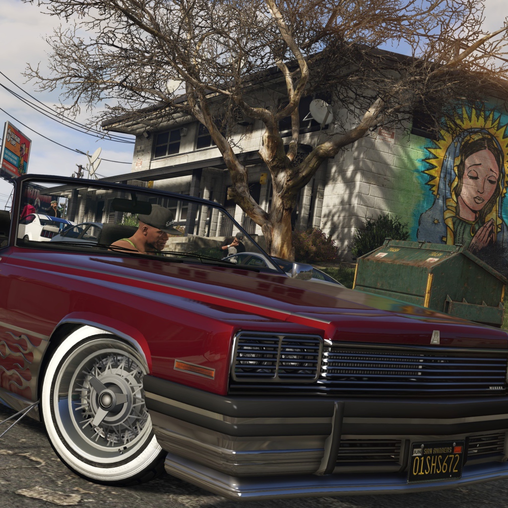 Красный кадиллак в игре Grand Theft Auto V