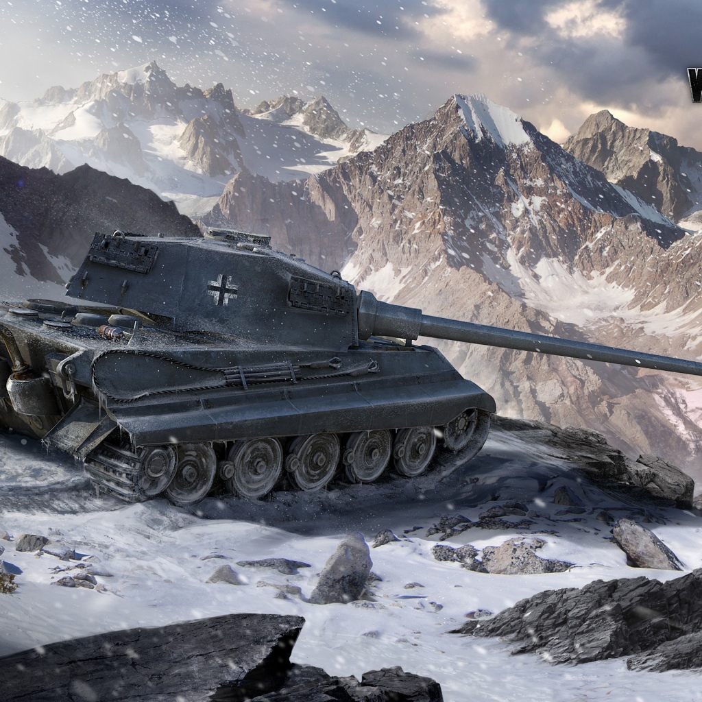 Tank stuck in the mountains in the game World of Tanks