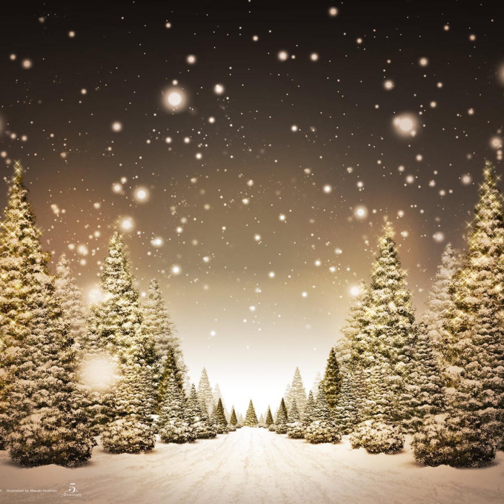 Снегопад в лесу на Новый год 2017