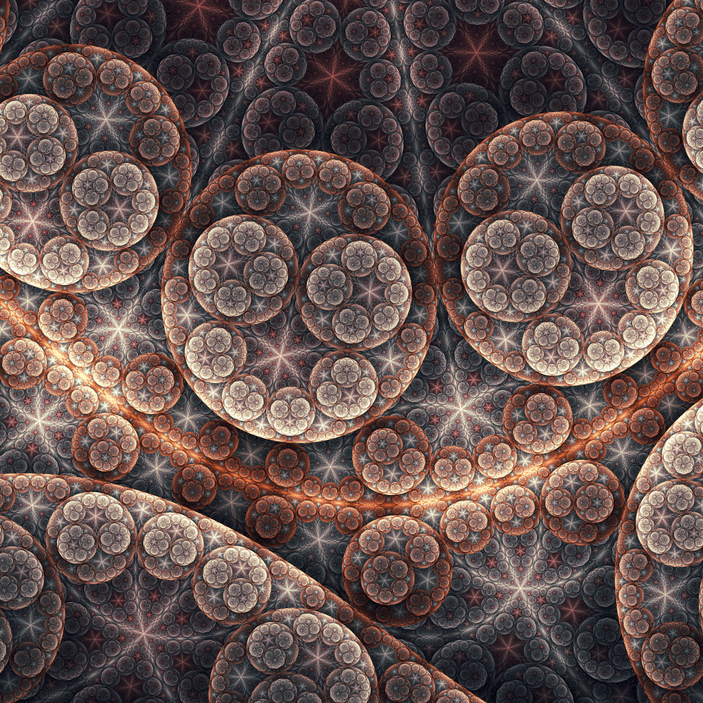 Абстрактные круги, фрактальный рисунок
