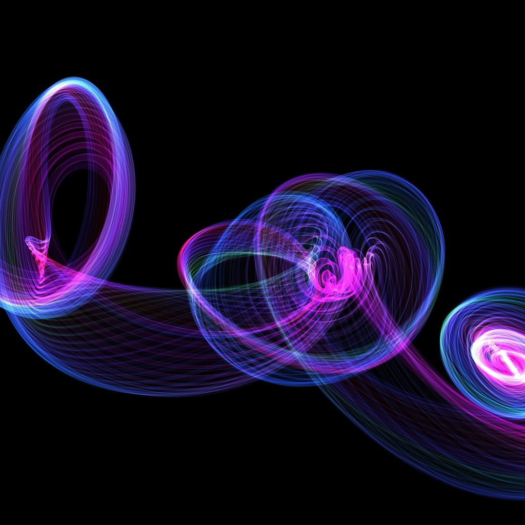 Красивые разноцветные волны на черном фоне