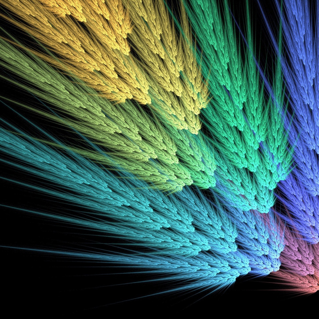 Разноцветные фрактальные колоски 3д графика 