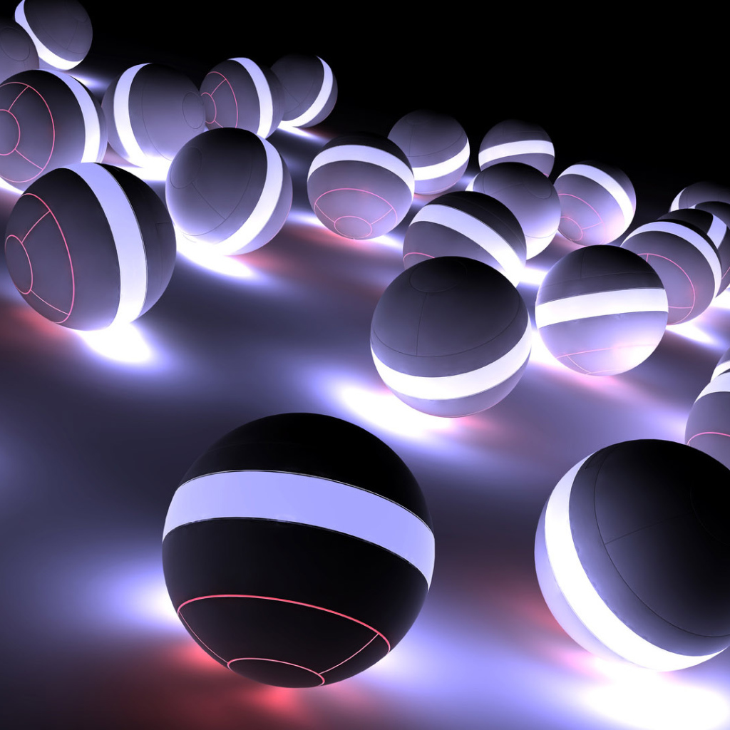 Светящиеся шары 3D графика 