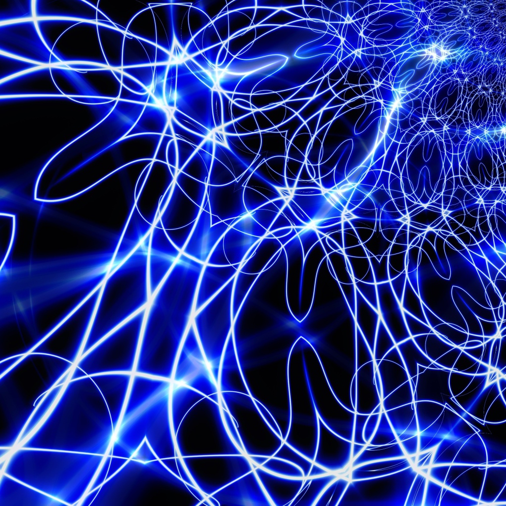 Светящиеся неоновые волны, абстракция 