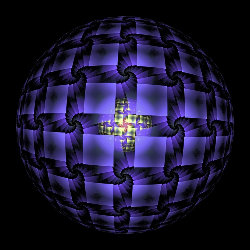 Большой сиреневый шар 3д графика 