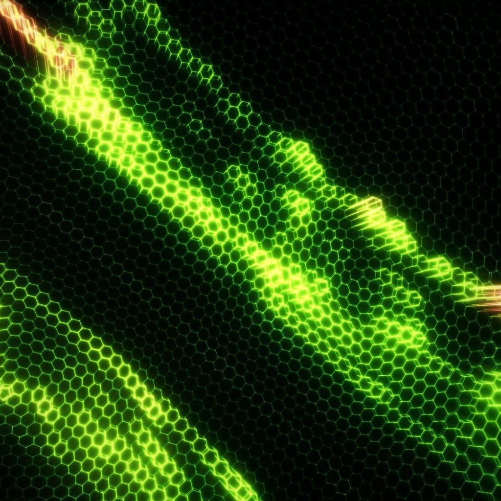 Зеленая сетка из шестиугольников 3д графика 