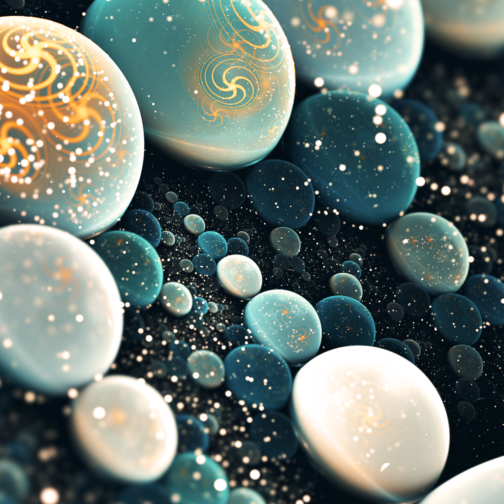 Разноцветные шары 3д графика 