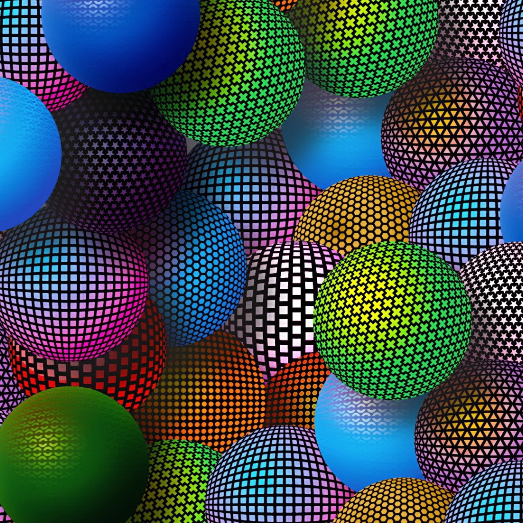 Разноцветные шарики 3D графика 