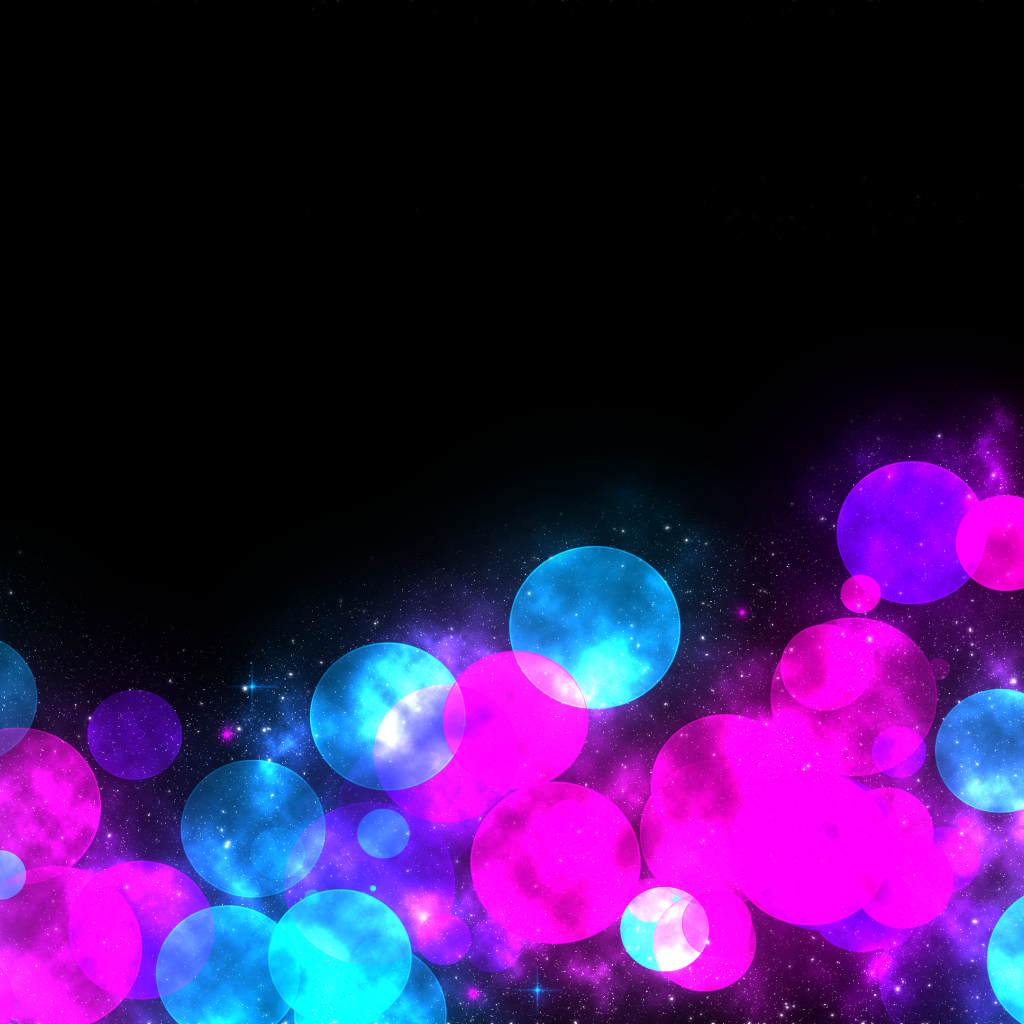 Розовые и голубые шары на черном фоне 