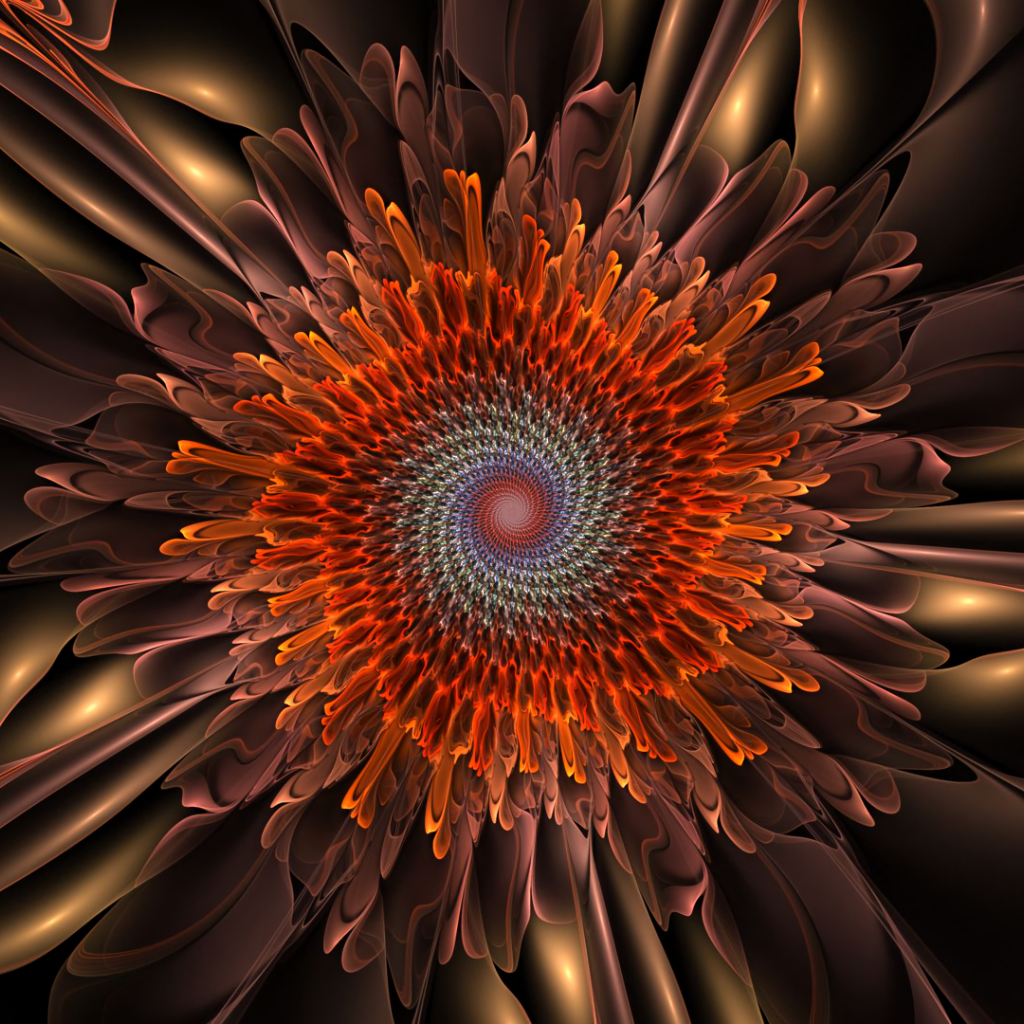 Спиральный цветок 3д рисунок 