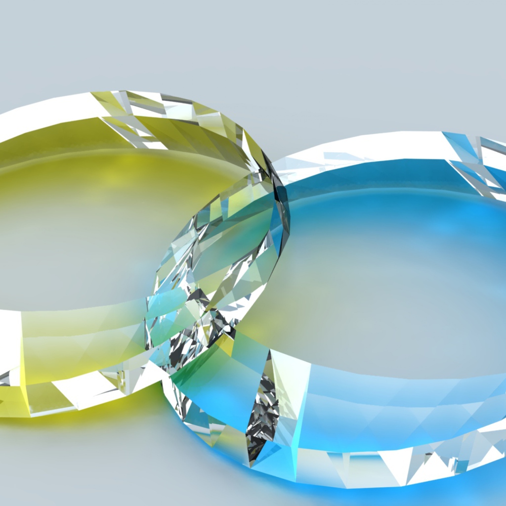 Два прозрачных драгоценных камня 3д графика 
