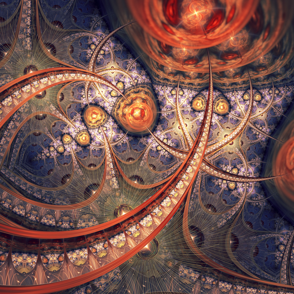 Необычный фрактальный рисунок 3д  графика 