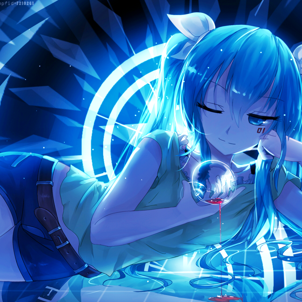 Девушка  Мику Хацунэ аниме Вокалоид 