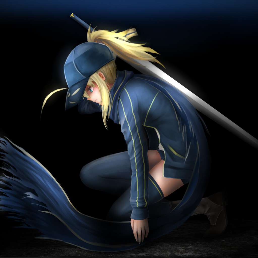 Девушка Сейбер персонаж аниме Судьба - ночь схватки 