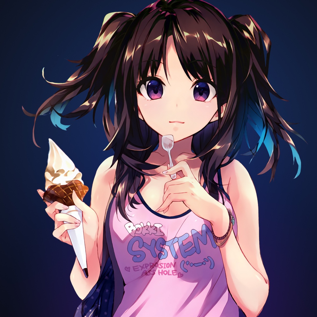Девушка с рожком персонаж аниме Мороженое 