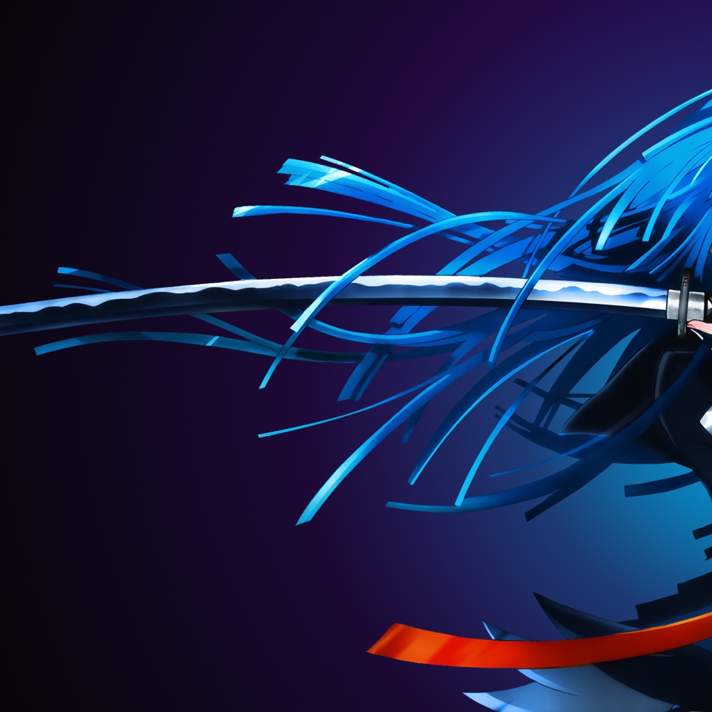 Кисара Тэндо с самурайским мечом аниме Черная пуля 