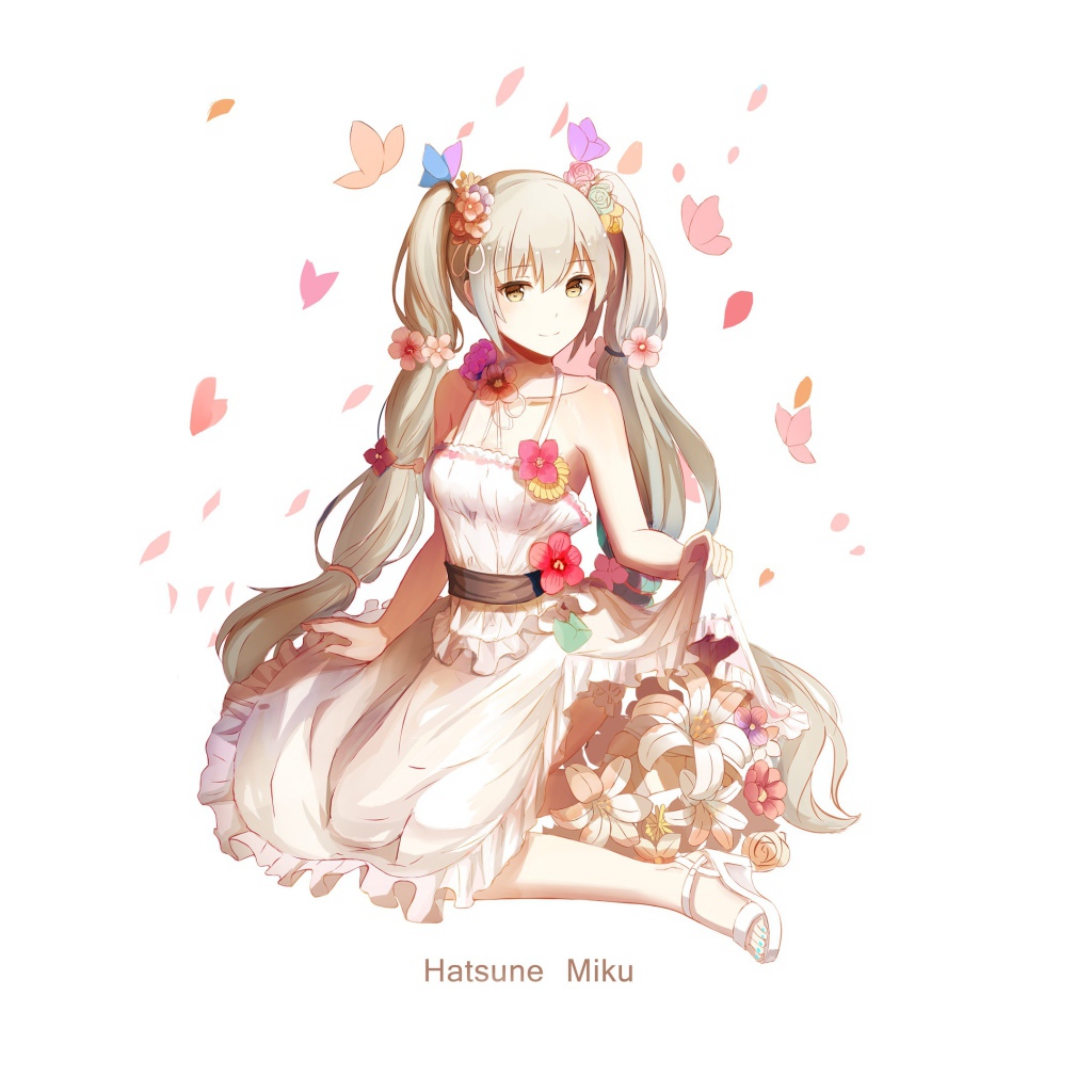 Длинноволосая девушка Хатсуне Мико аниме Вокалоид 