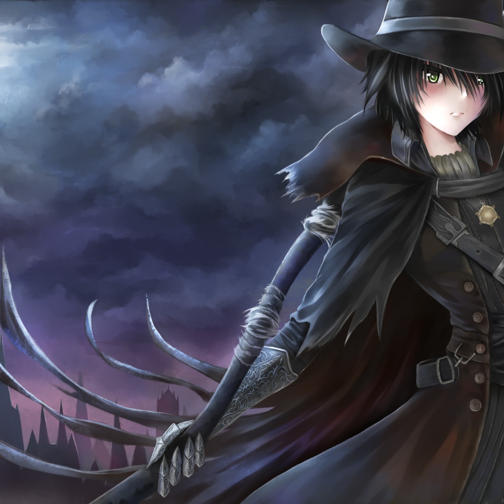 Парень в черном персонаж аниме Bloodborne 